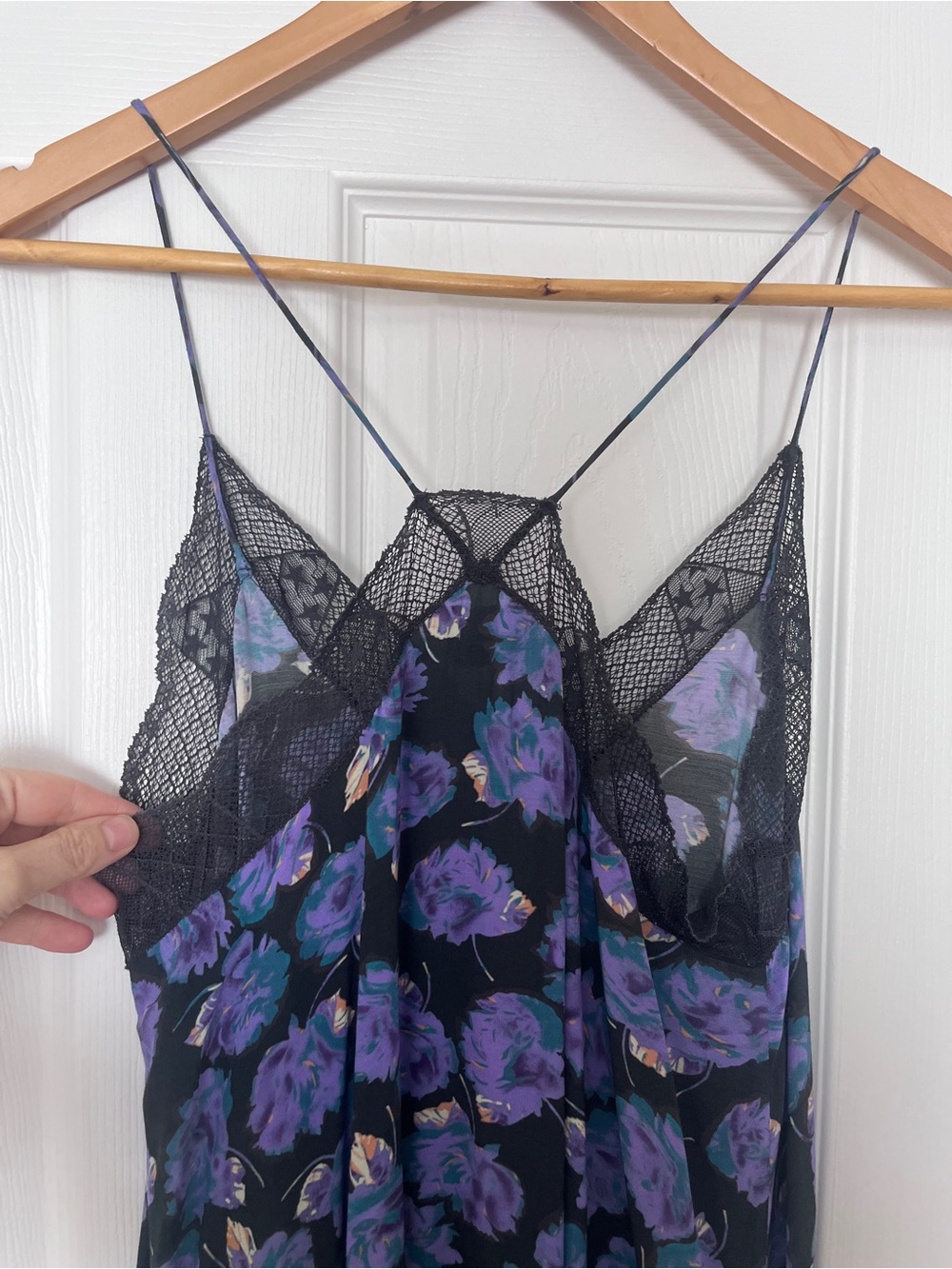 Zadig & Voltaire Risty Roses Lace-Trim High-Low Slip Dress - Picture 9 of 13